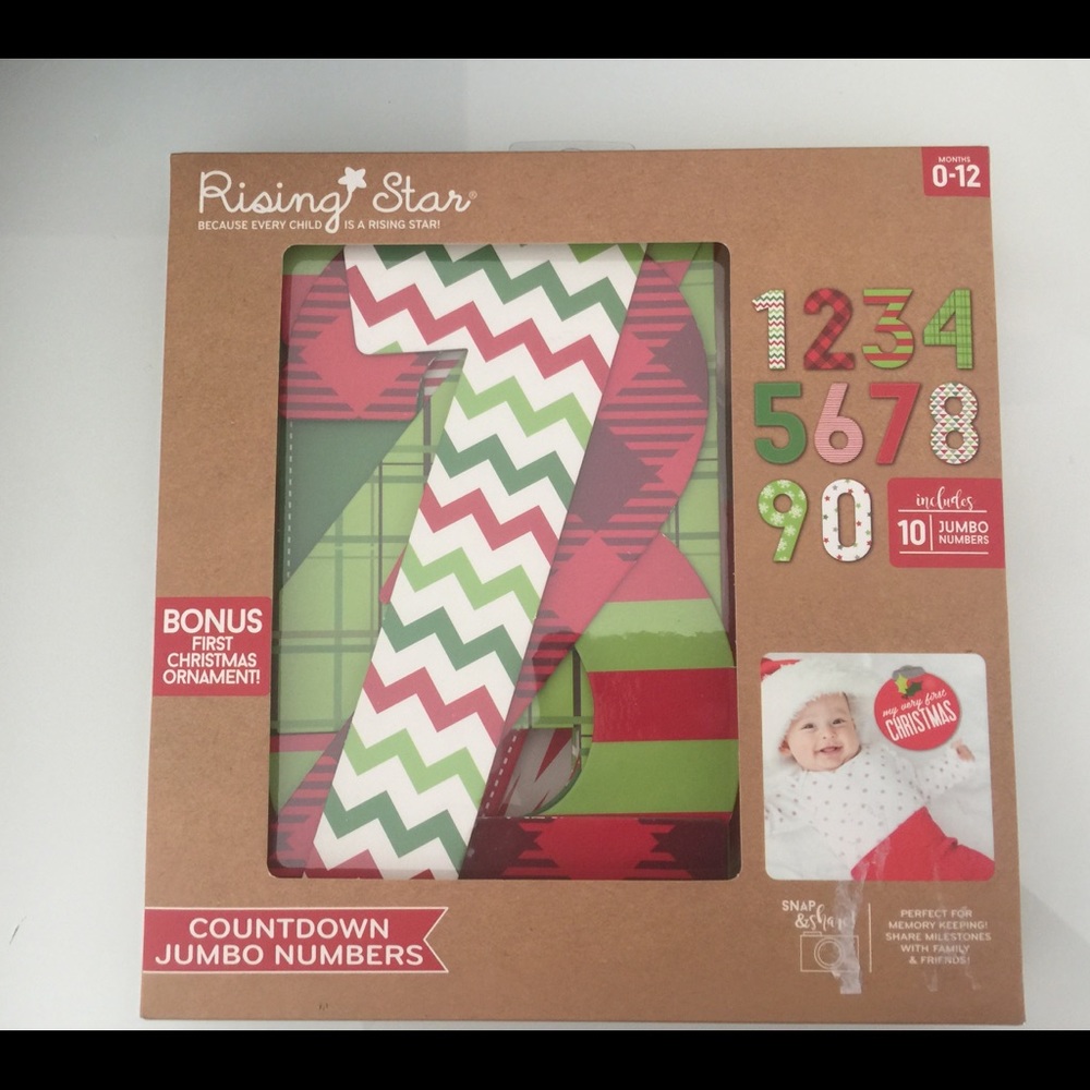 Rising Star  numbers for baby’s first Christmas